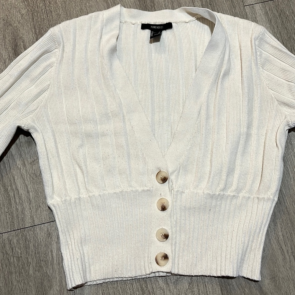 F21 White Cardigan